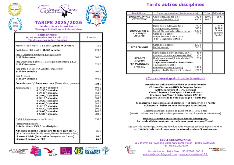 ecole de danse extravadanse aubagne la penne la valentine